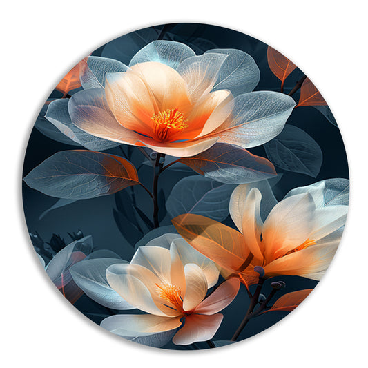 Modern digitale kunst van bloemen aluminium muurcirkel