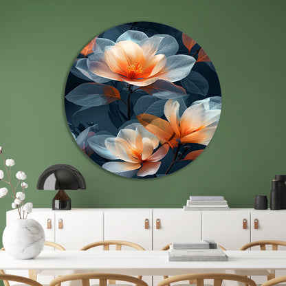 Modern digitale kunst van bloemen aluminium muurcirkel