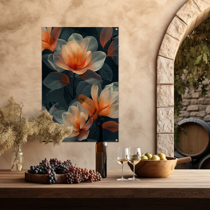 Modern digitale kunst van bloemen tuinposter