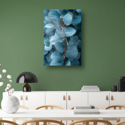 Minimalistische Weergave van Blauwe Eucalyptus Bladeren poster