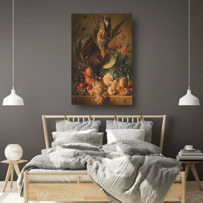 Bloemen en gevogelte - Georgius Jacobus Johannes van Os poster