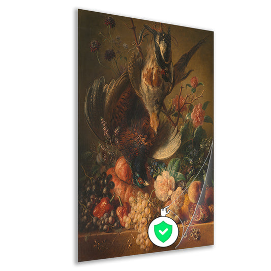 Bloemen en gevogelte - Georgius Jacobus Johannes van Os poster