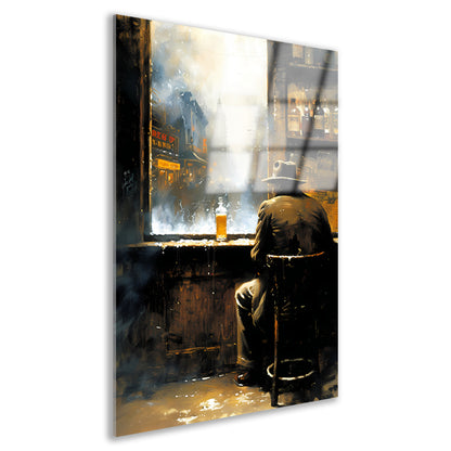Abstracte lijnen en vormen in zwart-wit   acrylglas