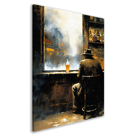 Abstracte lijnen en vormen in zwart-wit   canvas