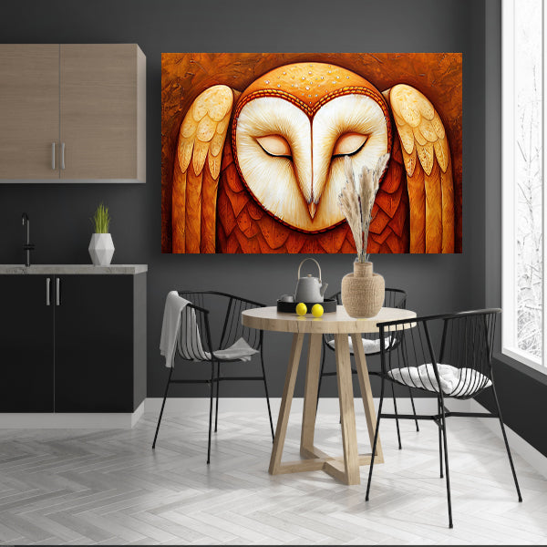 Abstracte kleurrijke schilderij van een uil poster