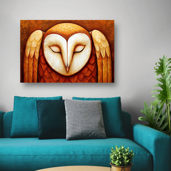 Abstracte kleurrijke schilderij van een uil poster