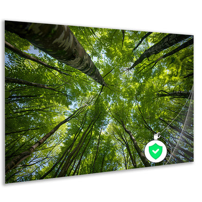 Bomen reiken naar de groene hemelposter