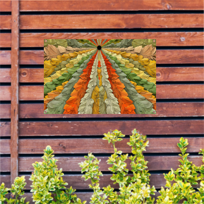 Bladerenparaplu voor natuurlijke beschutting tuinposter