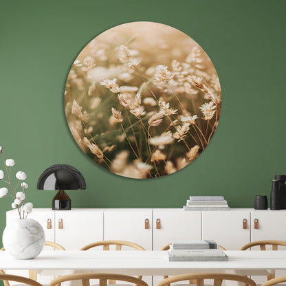 Beige Bloemen in het Veld forex muurcirkel