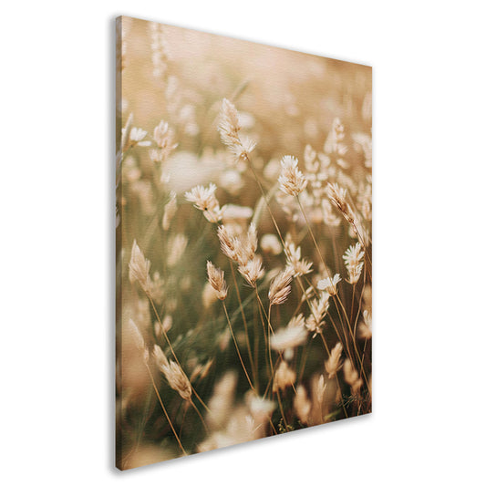 Beige Bloemen in het Veld canvas