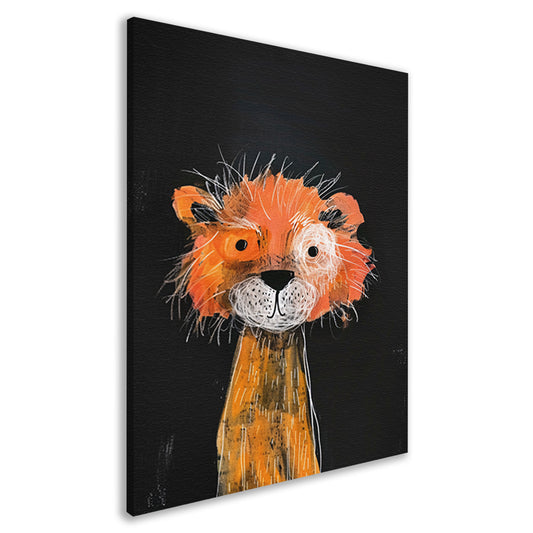 Expressief schilderij van een leeuw canvas