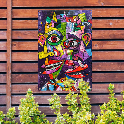 Abstract Kleurrijk Portret tuinposter