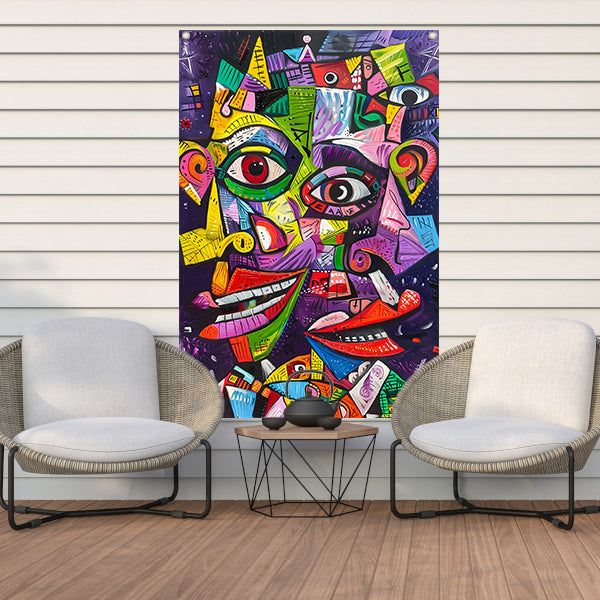 Abstract Kleurrijk Portret tuinposter