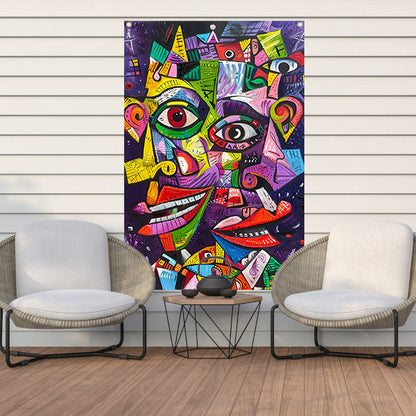 Abstract Kleurrijk Portret tuinposter