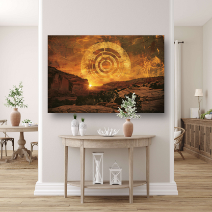 Impressionistische Zonsondergang Boven Kloof poster
