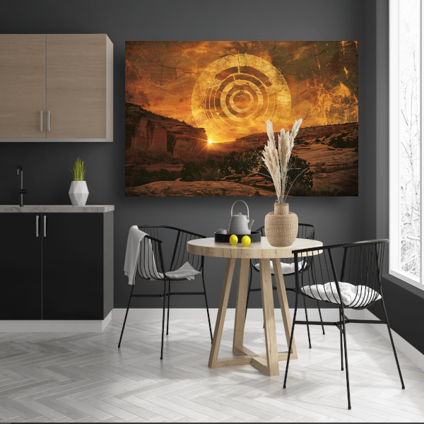 Impressionistische Zonsondergang Boven Kloof poster