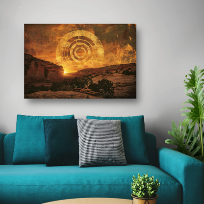 Impressionistische Zonsondergang Boven Kloof poster