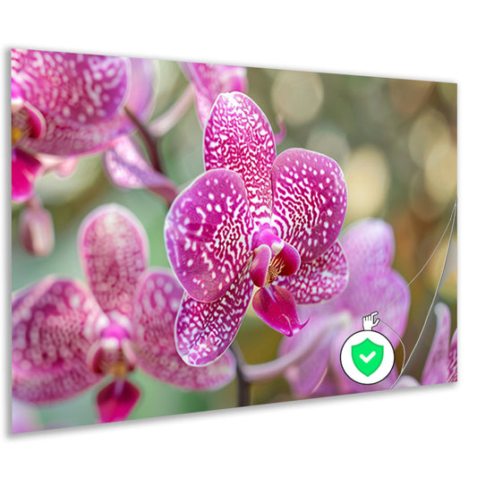 Close-up van een bloeiende roze orchidee poster