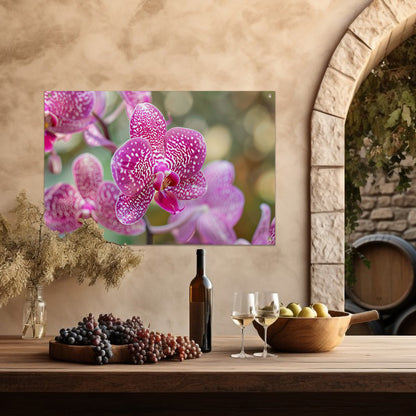 Close-up van een bloeiende roze orchidee tuinposter