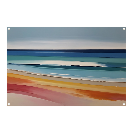 Abstract Minimalistisch Strand en Zee Tafereel tuinposter