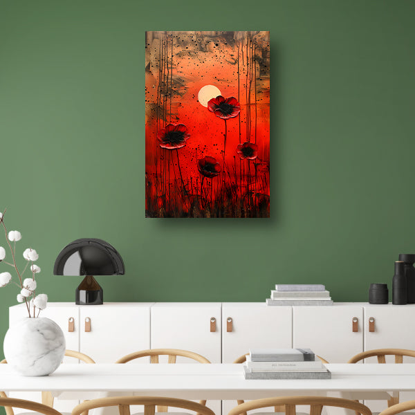 Abstracte bloemen met levendige kleuren poster