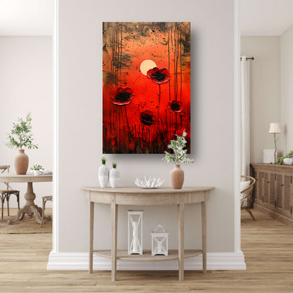 Abstracte bloemen met levendige kleuren poster