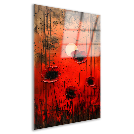 Abstracte bloemen met levendige kleuren acrylglas