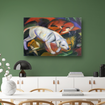 Drie Dieren - Franz Marc poster