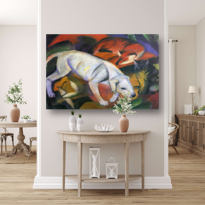Drie Dieren - Franz Marc poster