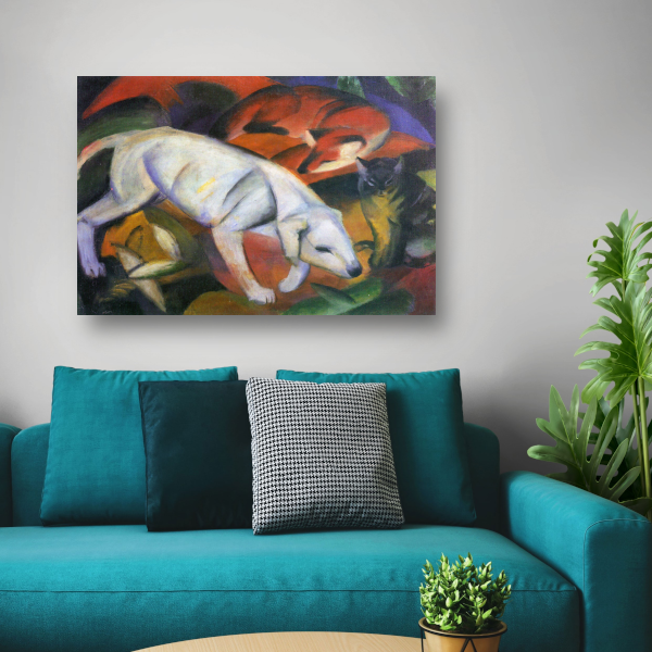 Drie Dieren - Franz Marc poster