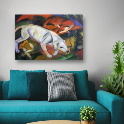 Drie Dieren - Franz Marc poster