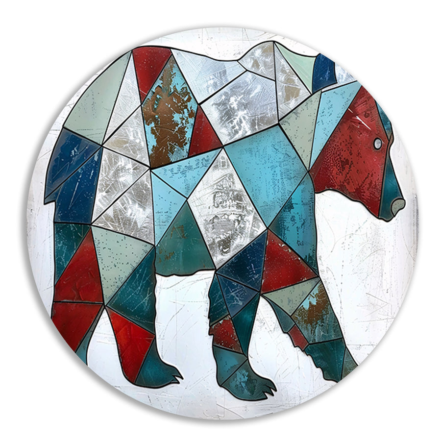 Geometrische beer in kleurrijke moderne kunst forex muurcirkel