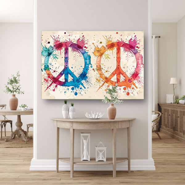 Keith Haring Vredesmuur canvas met baklijst