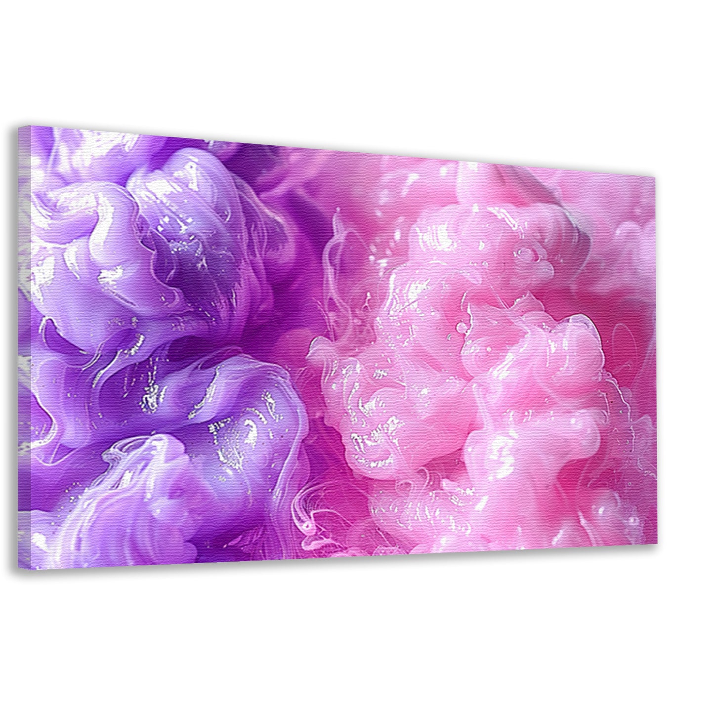 Abstracte schilderij met paarse en roze tinten canvas