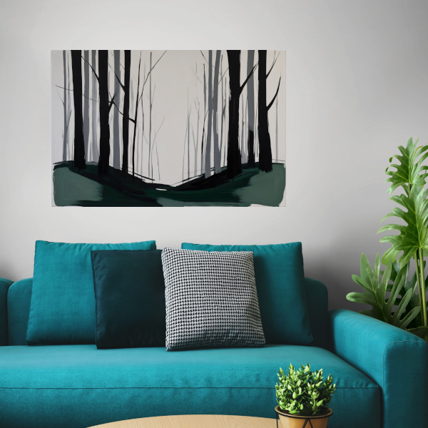Mistige Echos van een Verstild Bos canvas met baklijst