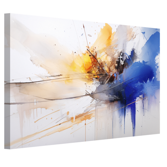 Chaos en Rust in Blauw en Geel canvas