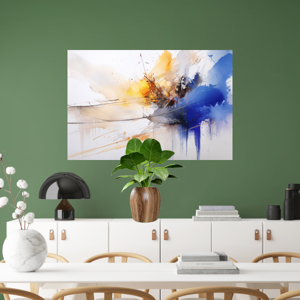 Chaos en Rust in Blauw en Geel poster