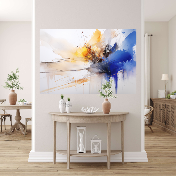 Chaos en Rust in Blauw en Geel acrylglas