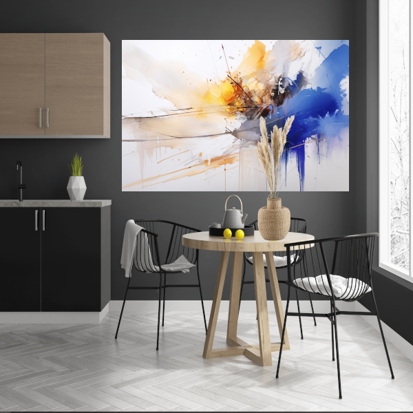 Chaos en Rust in Blauw en Geel acrylglas