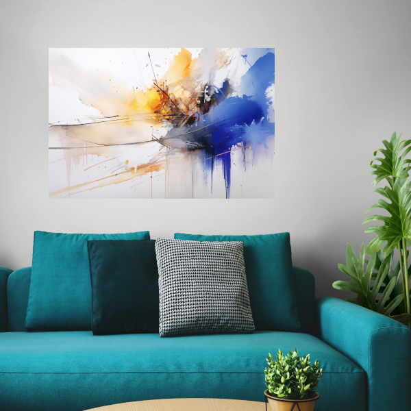 Chaos en Rust in Blauw en Geel acrylglas