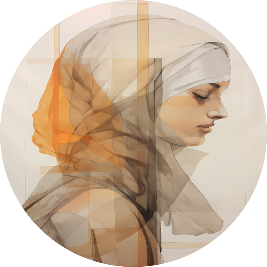 Gedachte in Gouden Stilte aluminium muurcirkel