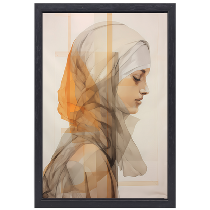 Gedachte in Gouden Stilte canvas met baklijst