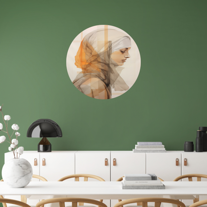 Gedachte in Gouden Stilte aluminium muurcirkel