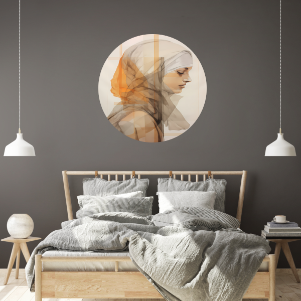 Gedachte in Gouden Stilte aluminium muurcirkel