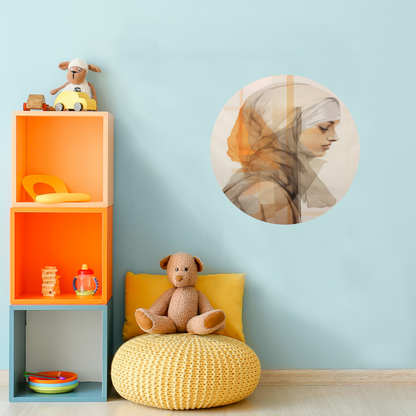 Gedachte in Gouden Stilte aluminium muurcirkel