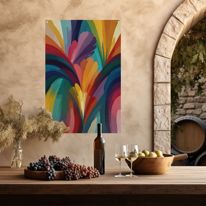 Abstracte Dans van Levendige Kleuren tuinposter