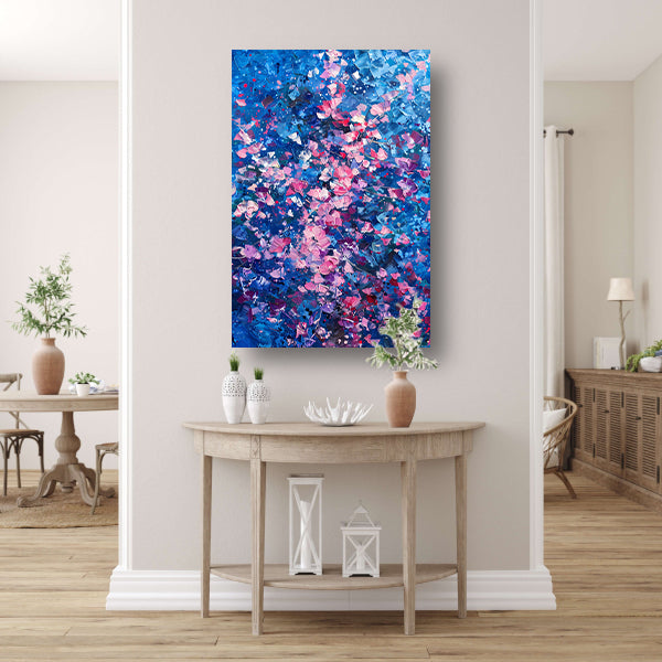 Abstract Bloemenveld met Levendige Kleuren canvas