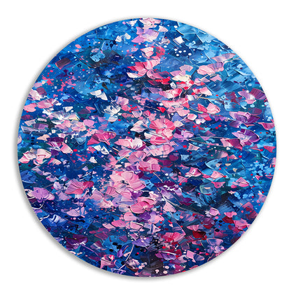 Abstract Bloemenveld met Levendige Kleuren aluminium muurcirkel