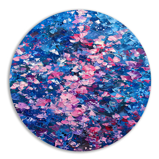 Abstract Bloemenveld met Levendige Kleuren aluminium muurcirkel