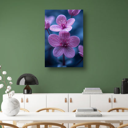 Close-up van roze bloemen in zacht licht canvas